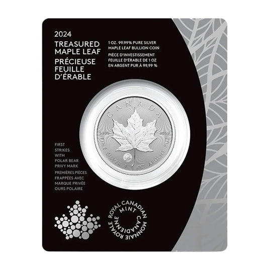 2024 Canada 1 Oz Treasured Silver Maple Leaf Polar Bear Privy Coin First Strikes