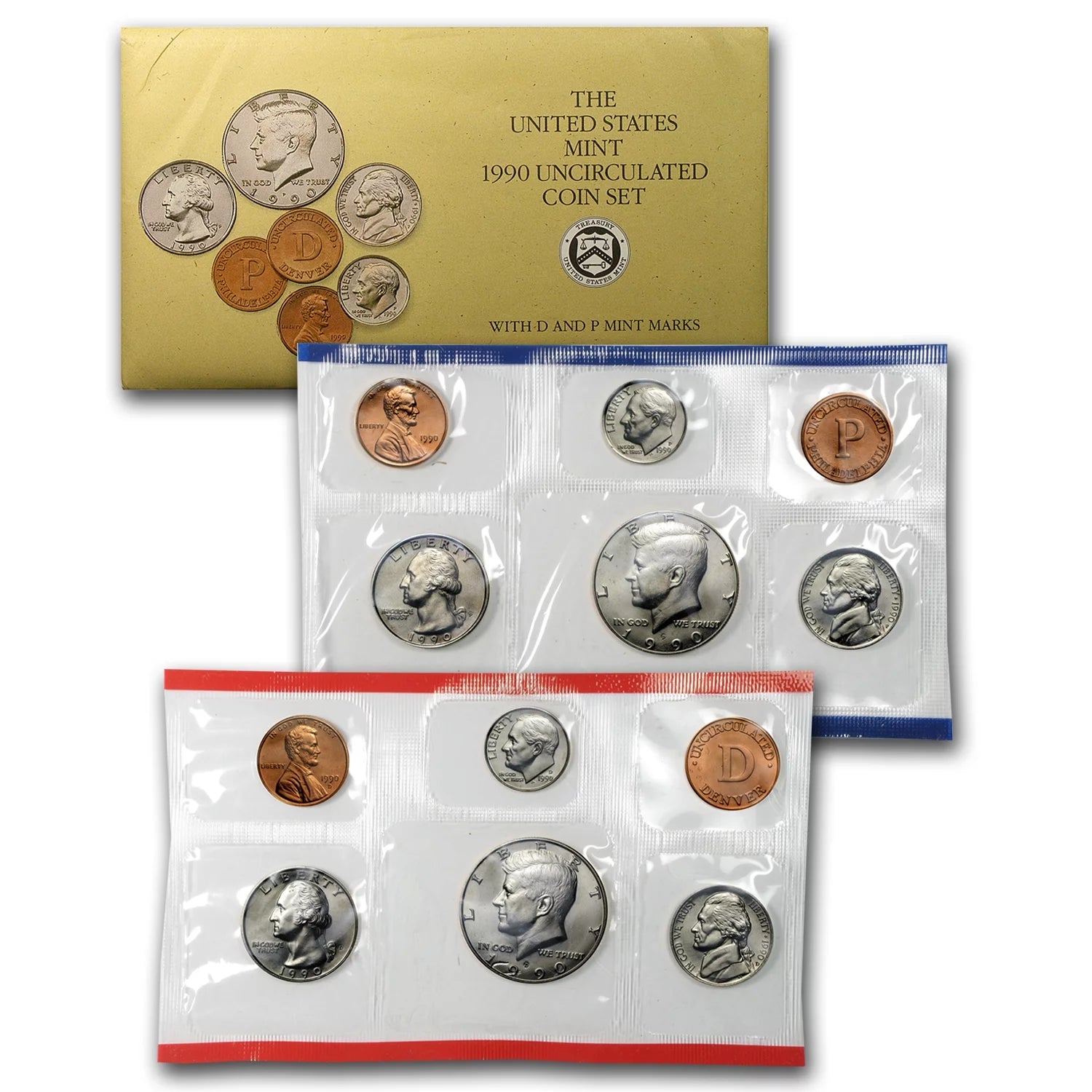 1990 Uncirculated Coin Set U.S Mint Original Government Packaging OGP