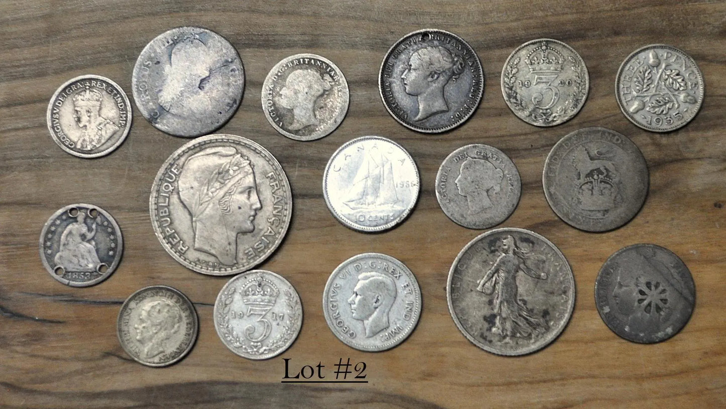 Lot of World Silver Coins - Multiple Lots Available, Check It Out! - Cool / Unique Silver Coin Lot - Old Silver Coins - Large Coin Lot!