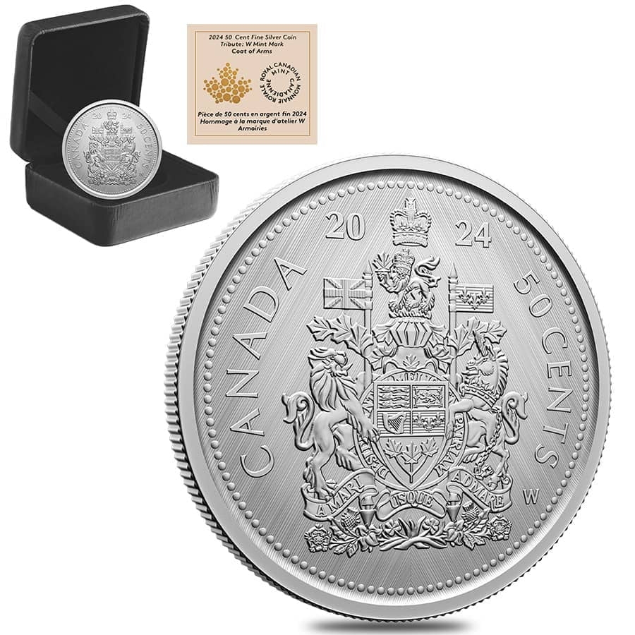 2024 Canada 1 Oz Silver W Mint Mark Coat of Arms Tribute Coin