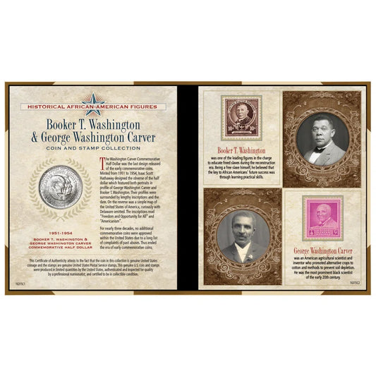 Black History Carver and Washington Coin and Stamp Set