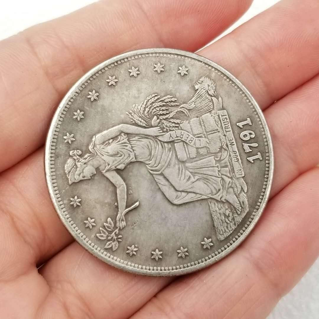 MOZART Replica Artistic Hobo Nickel 1791 Statue of Liberty Olive Branch Ear of Wheat Commemorative Coin Antique Feng Shui Rare Coin Commemorative Coin Antique Decorations Lucky Coin