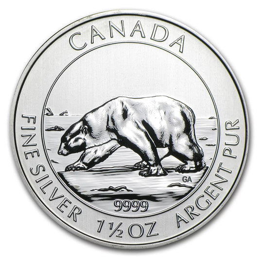 2013 Canada 1.5 Oz Silver $8 Polar Bear BU