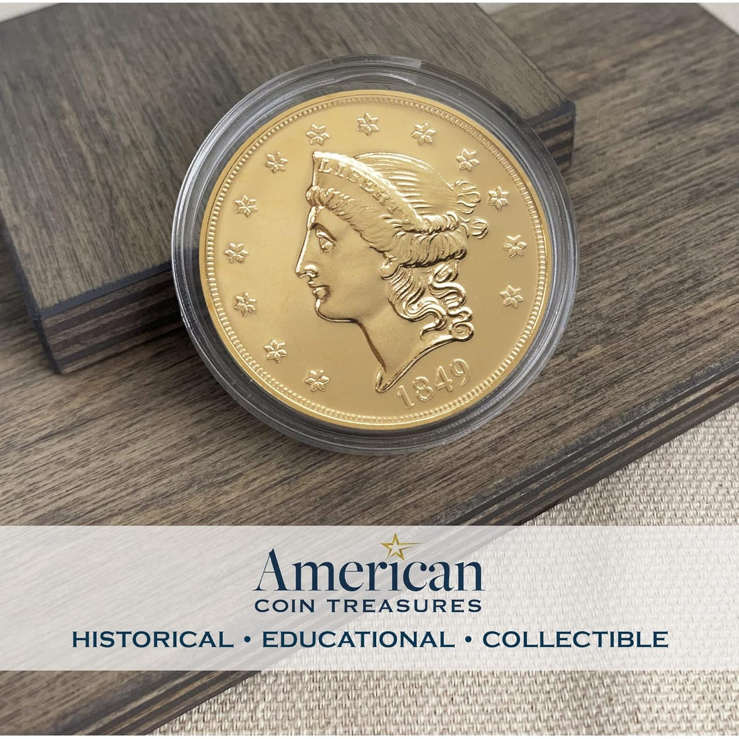 American Coin Treasures 1849 P Liberty Gold Piece $20 American Mint State