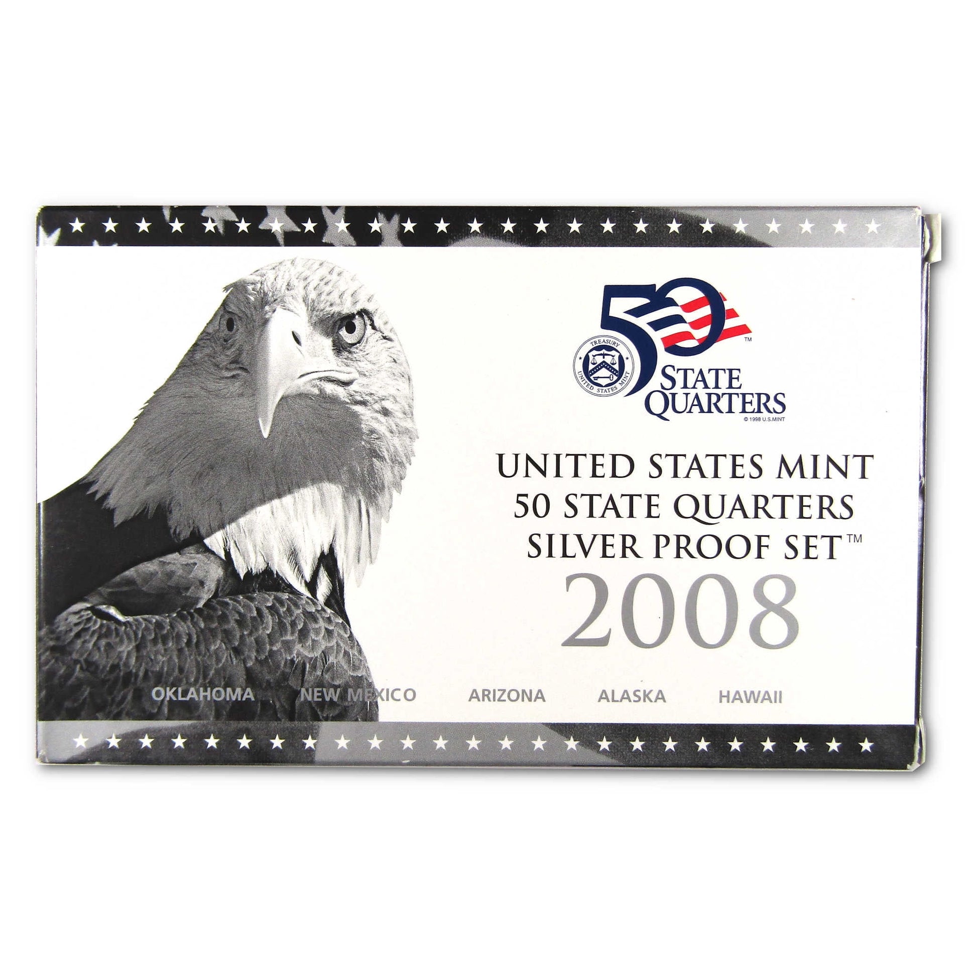 2008 State Quarter Silver Proof Set U.S. Mint Packaging OGP COA