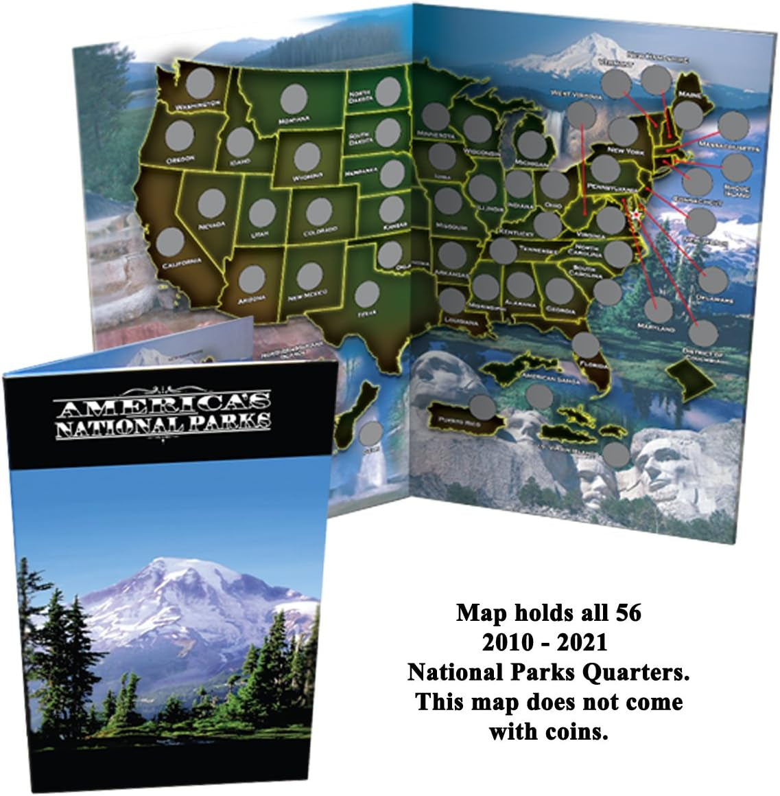 National Park Quarter Collection Book Folder Map