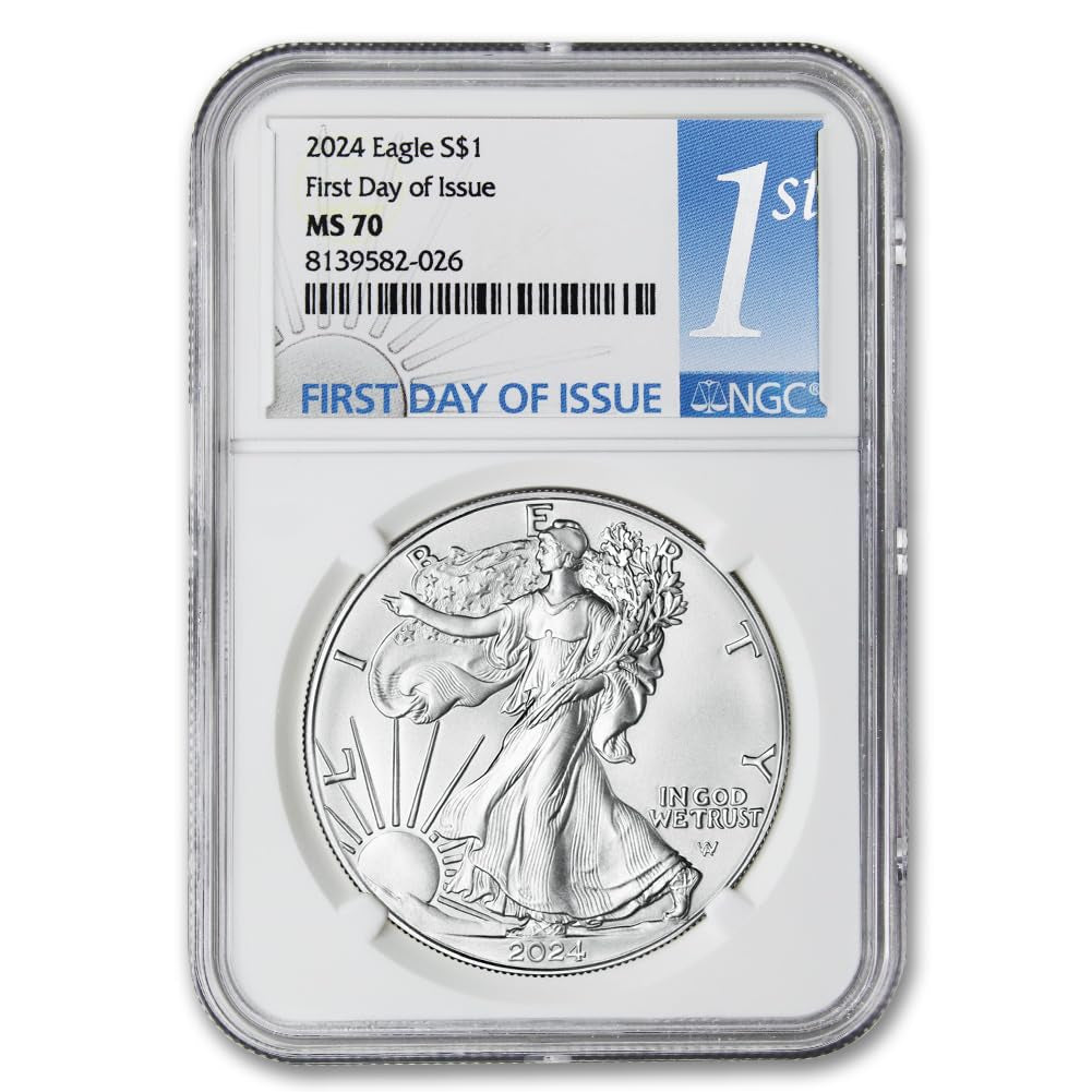 2024-1 Oz American Silver Eagle Coin MS-70 (First Day of Issue) $1 NGC MS70