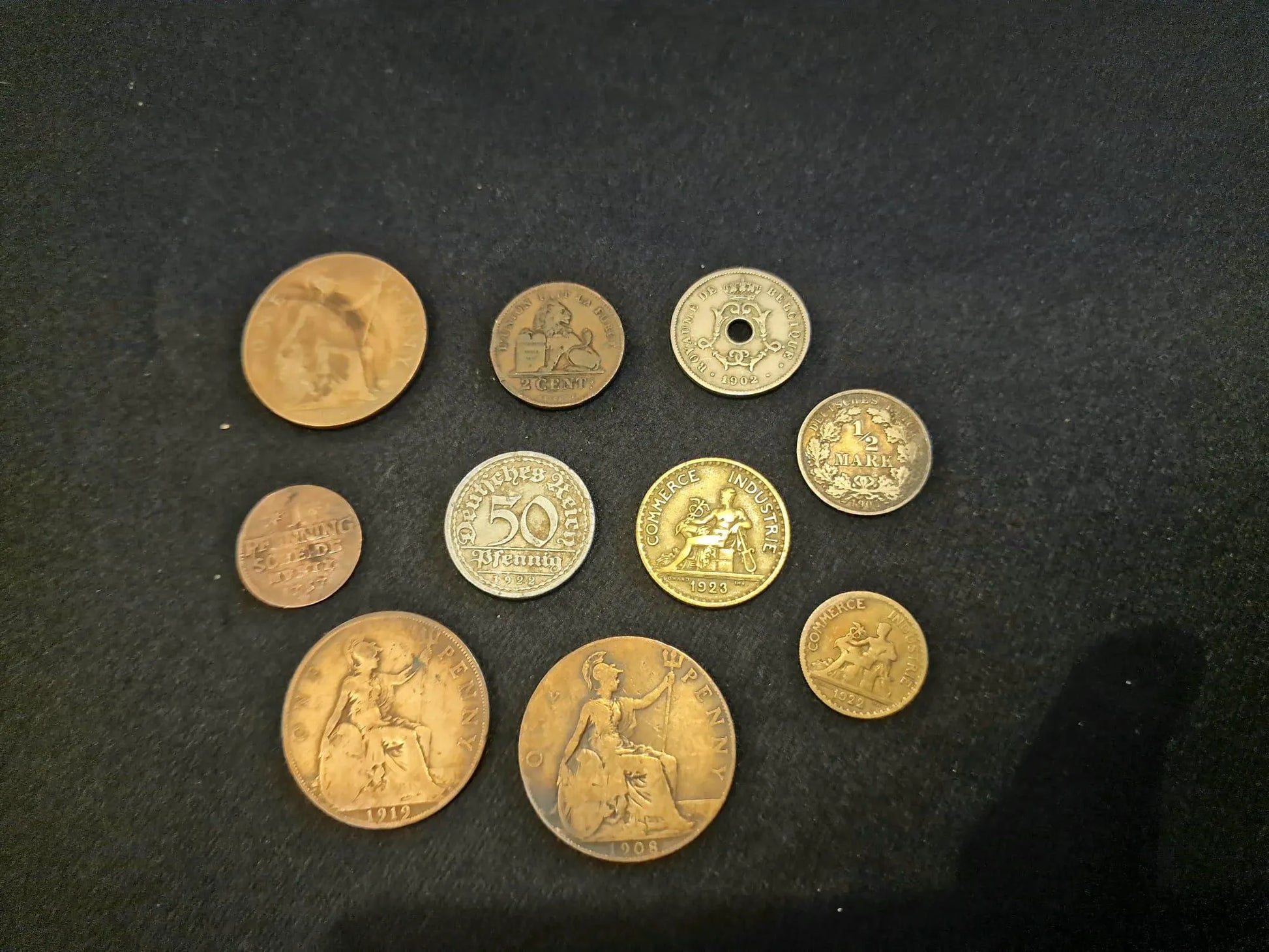 Unique Set of 100 Year Old Coins Including a Coin Wallet