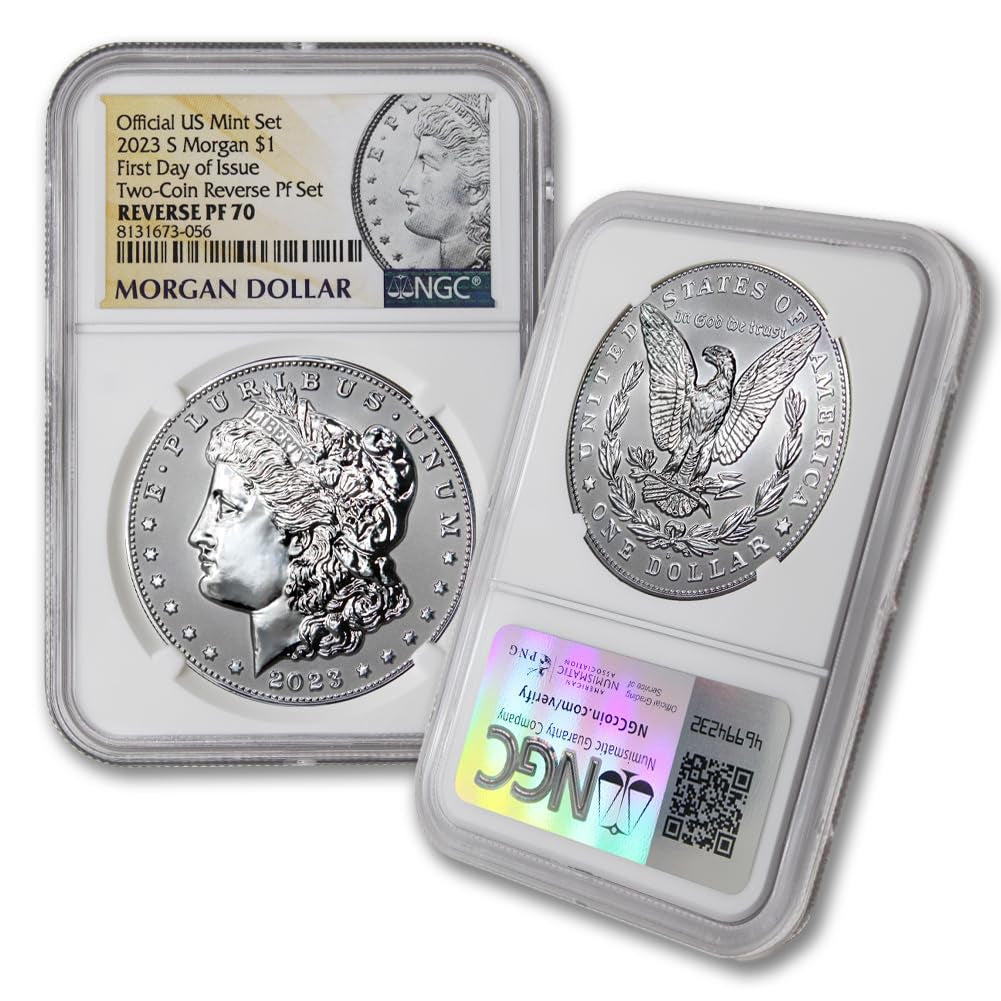 2023 S Set of (2) American Proof Silver Morgan and Peace Dollar Coins Reverse PF-70 (First Day of Issue) $1 Rev PF70 NGC