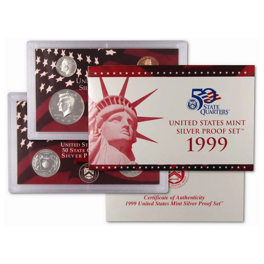 1999 Silver Proof Set U.S. Mint Original Government Packaging OGP COA