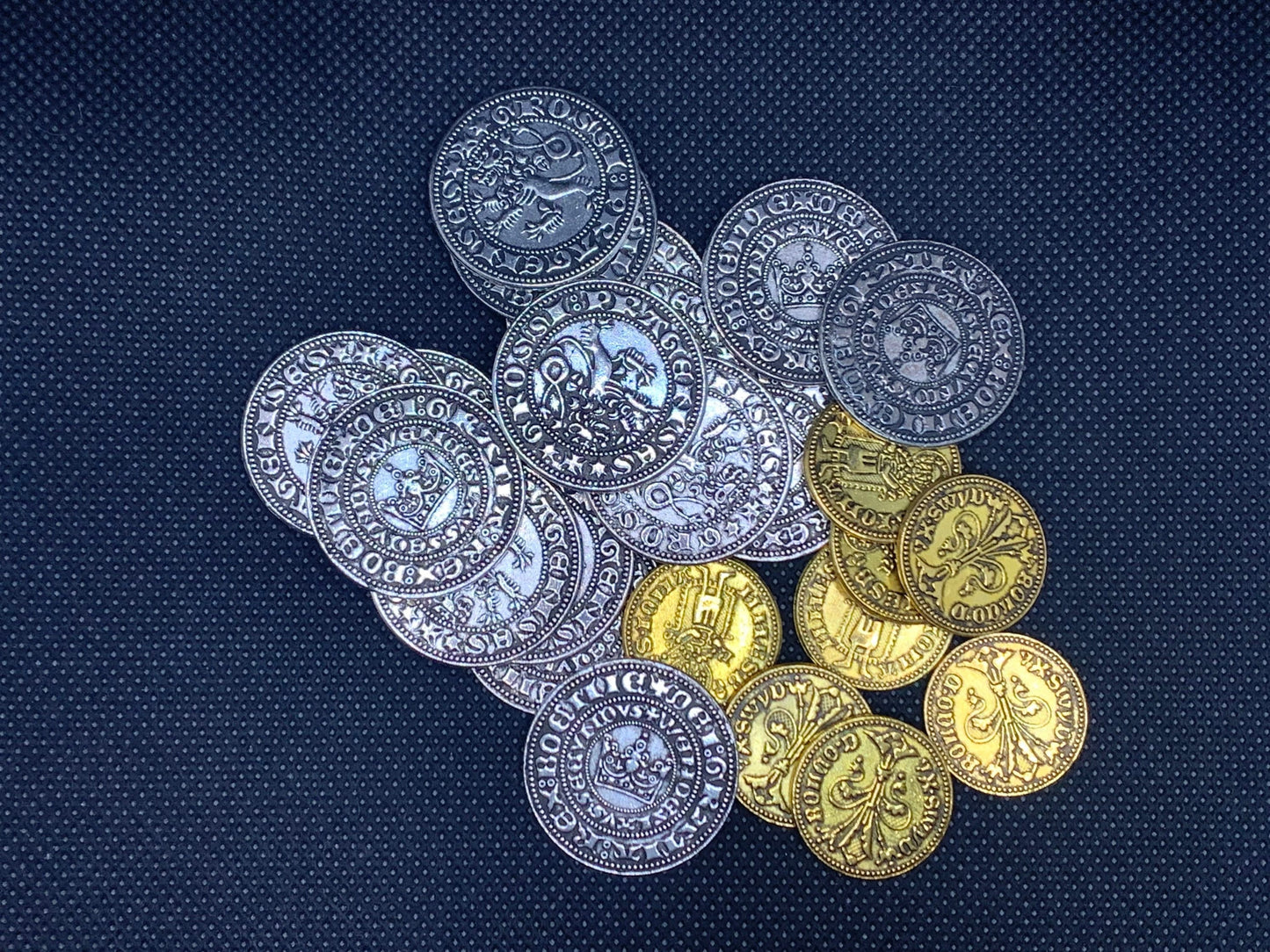 15Th-Century Replica Metal Coins for Pax: Renaissance – Set of 36 Durable Zinc Alloy Coins in Silver and Gold