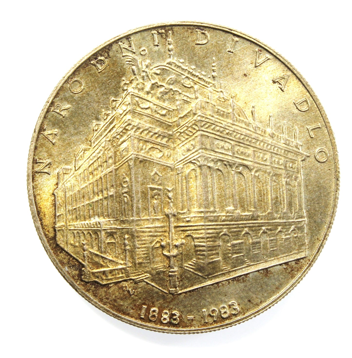 Rare Silver - Ag Coin - 100 Years of the National Theater in Prague - 1883 - 1983, 100 Kčs, Czechoslovak Socialist Republic, UNCLEANED