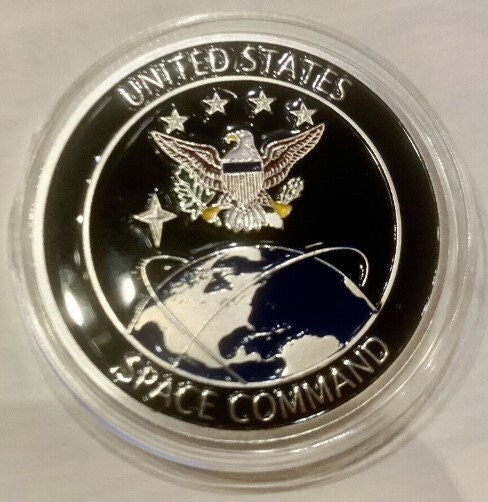 Rare Silver Coin with US Space Command Logo!