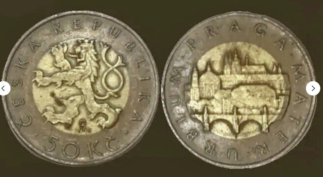 Own a Piece of Czech History: Uncirculated 1993 Czech Republic 50 Korun Coin