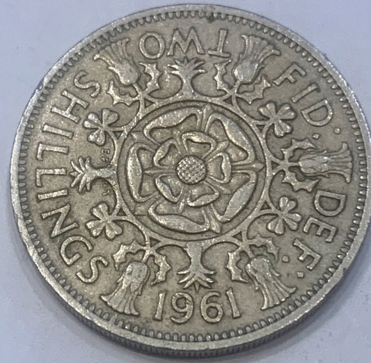 Rare 1961 , 1966 United Kingdom 2 Shillings (Florin) Coin - A Historical Treasure