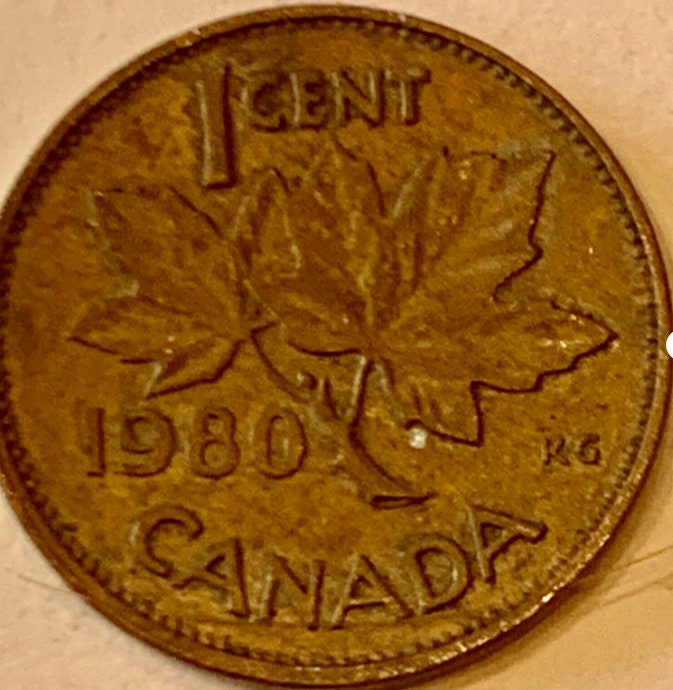 Vintage Canadian 1 Cent Coin Collection - 1963, 1976, 1980, 1982, 1992, and 1998