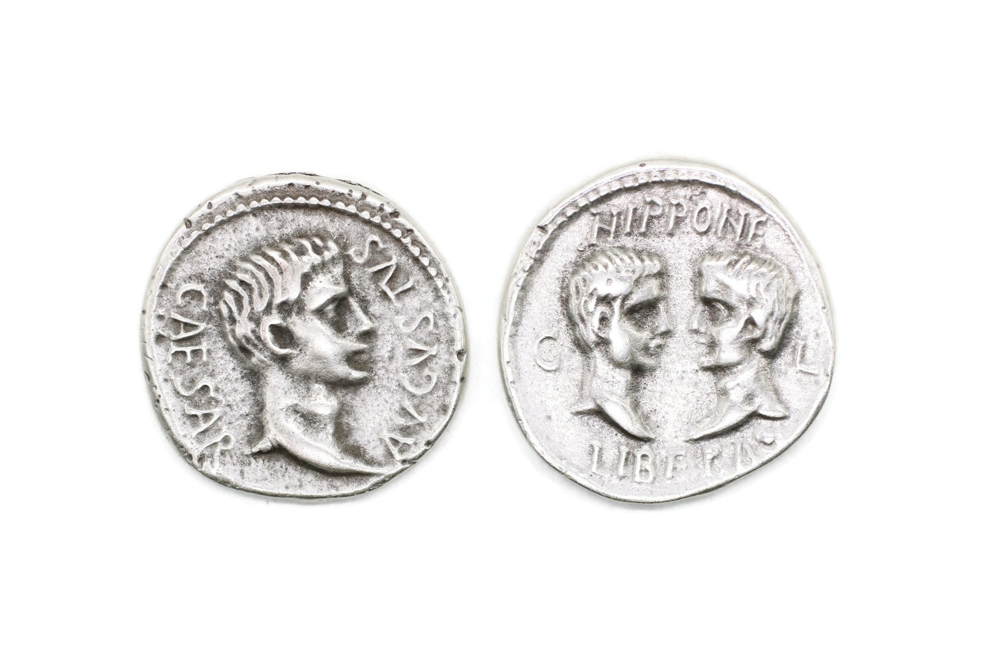 Caesar Avgvstvs Ancient Roman Emperor Coins Replica Antique Silver Coins, 30 Mm Roman Empire Artifact, Ancient Greek Rome Art Coins, HST