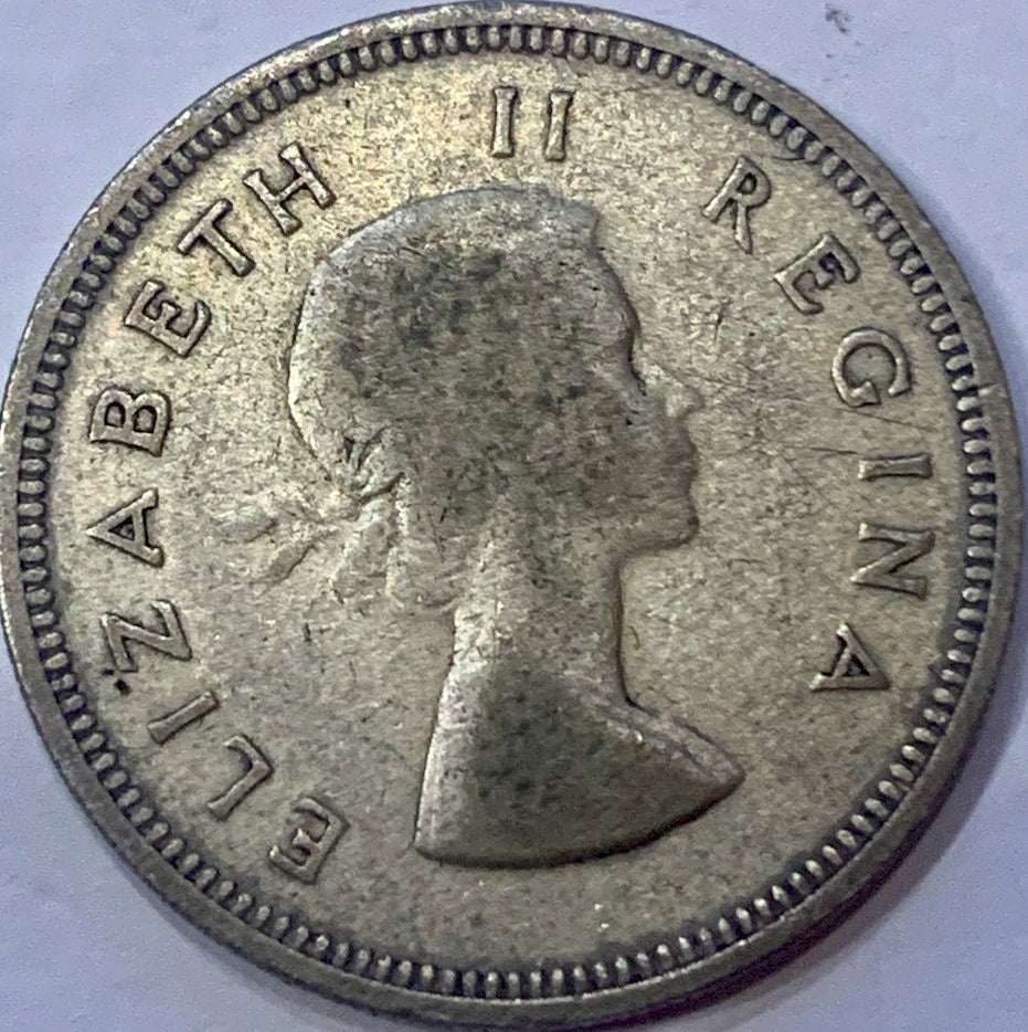 Rare 1954/7 South African 2 Shillings Silver Coin - A Glimpse into Elizabethan Era Numismatics