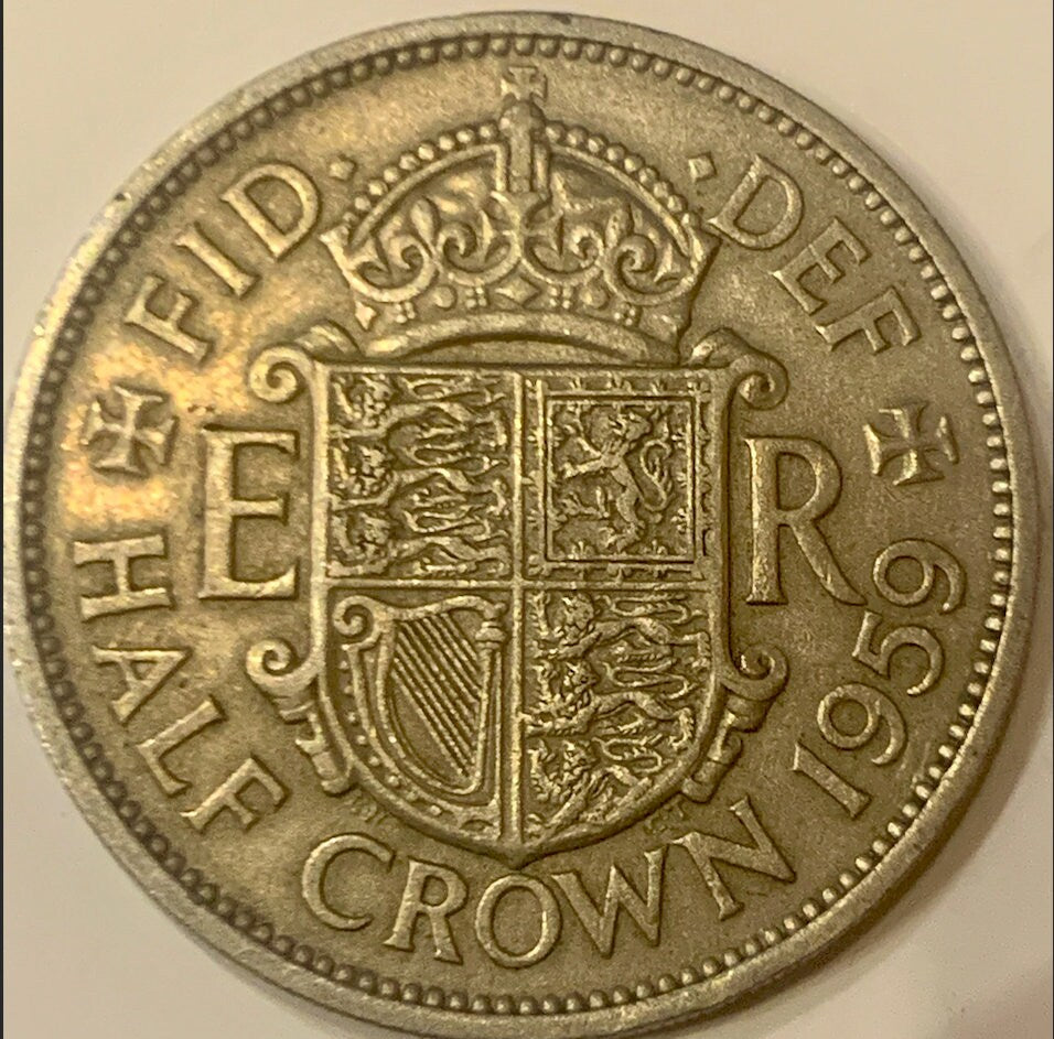 Exclusive Collection: United Kingdom Half Crown Coins from the Heart of the Elizabethan Era - 1956, 1959, 1960, 1961, 1963, 1966