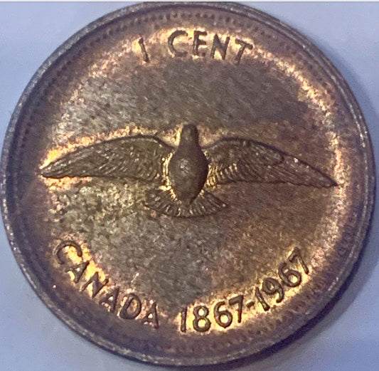 Rare Gem: 1967 Canada 1 Cent - Celebrate 100 Years of Canadian Confederation!"