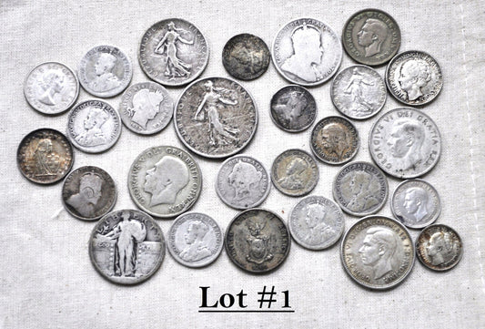 Lot of World Silver Coins - Multiple Lots Available, Check It Out! - Cool / Unique Silver Coin Lot - Old Silver Coins - Large Coin Lot!