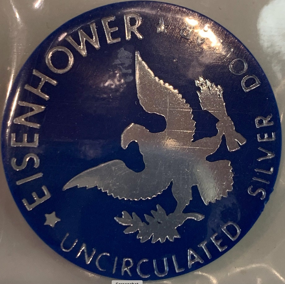 Collectible 1974 Silver Eisenhower Dollar – Original Blue Treasury Envelope Included"