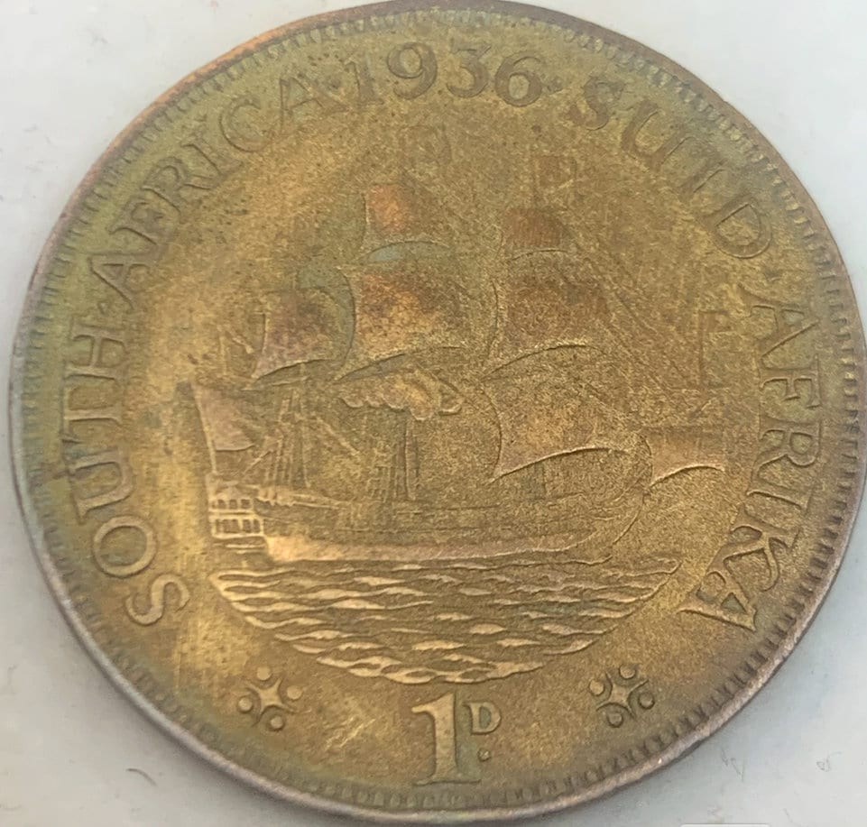 Exceptional Rarity: Bronze 1 Penny from South Africa, 1936"