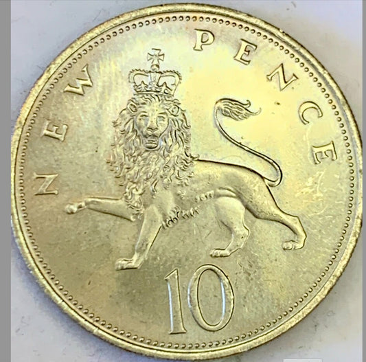 Rare Gem: 1968-1975 United Kingdom 10 New Pence - A Piece of British History"