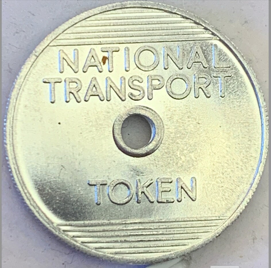 Rare National Transport Token 3p - Vintage UK Bus Aluminium Token, Holed, Circa 1980s