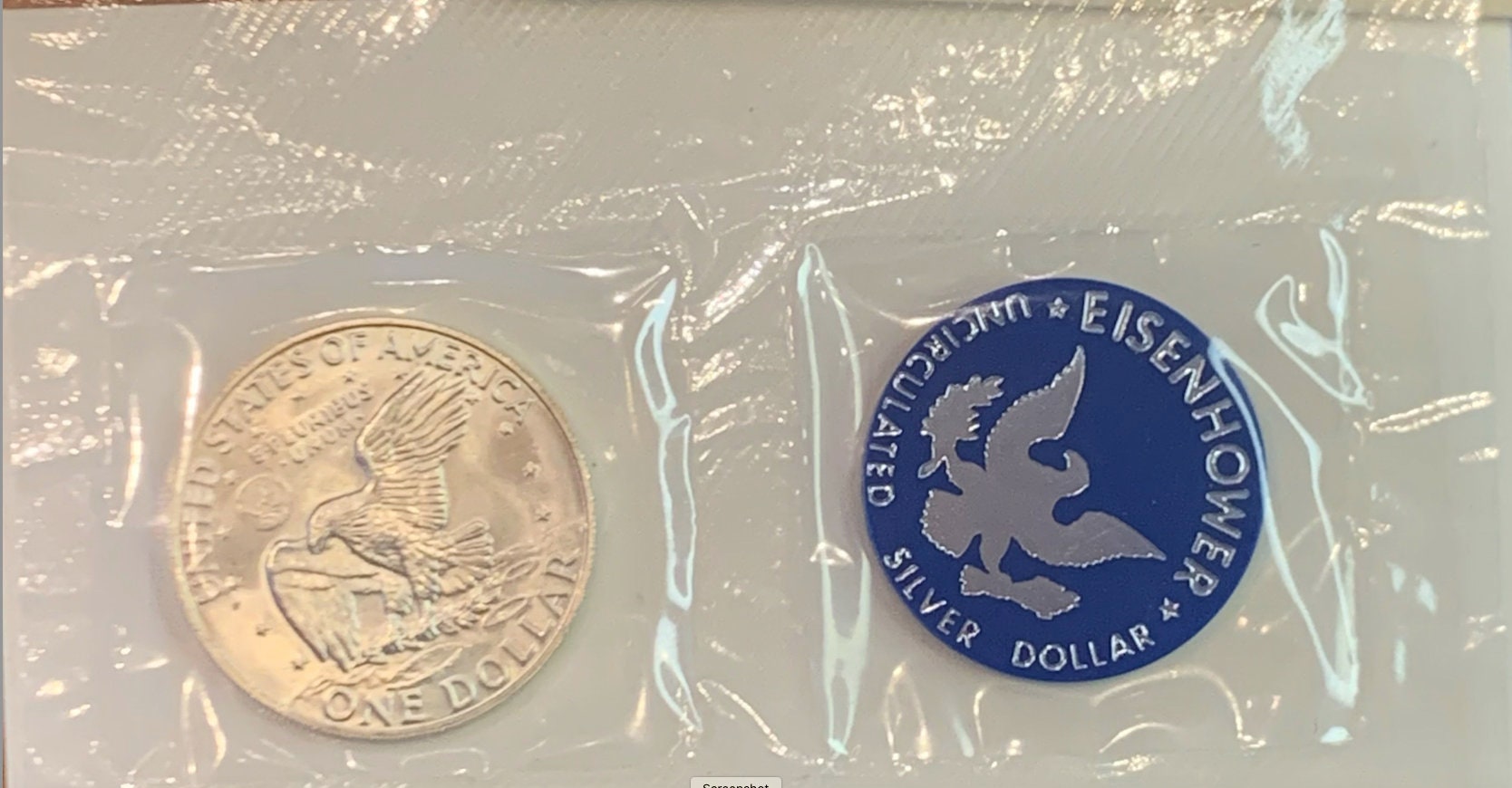 Collectible 1974 Silver Eisenhower Dollar – Original Blue Treasury Envelope Included"