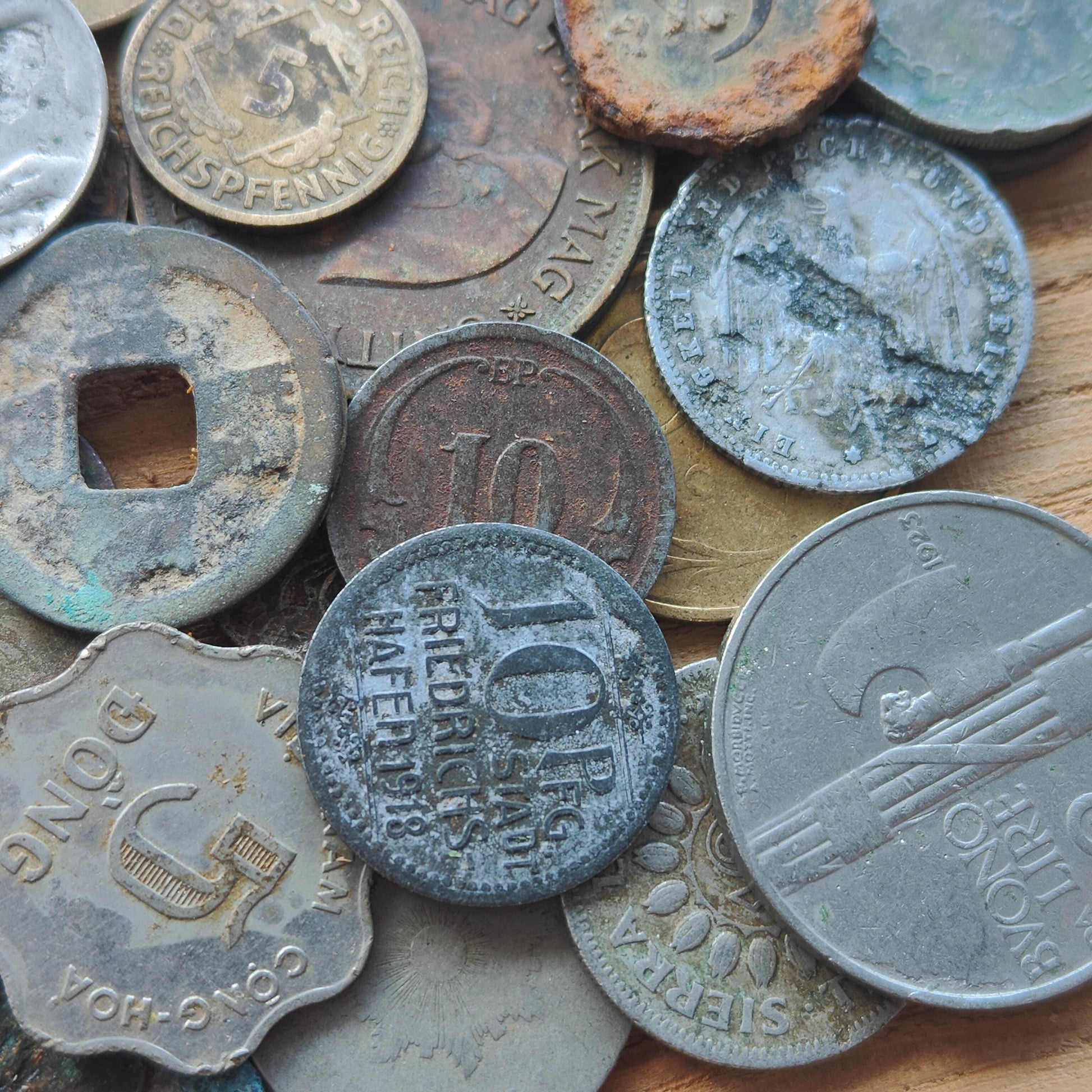 Old Antique Coins for Collecting Revival or Crafting. Some Dug up with Scratches and Corrosion Bulk Coin Lot 55 Pcs.