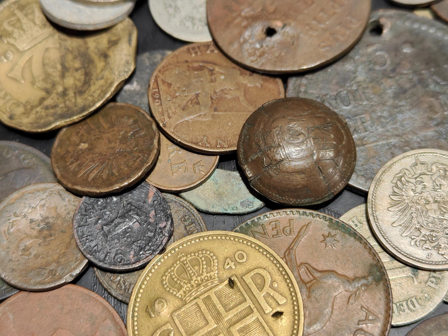 Old Antique Coins for Collecting Revival or Crafting. Some Dug Up, Some with Holes, Scratches Collectible Supplies Bulk Coin Lot Numismatics