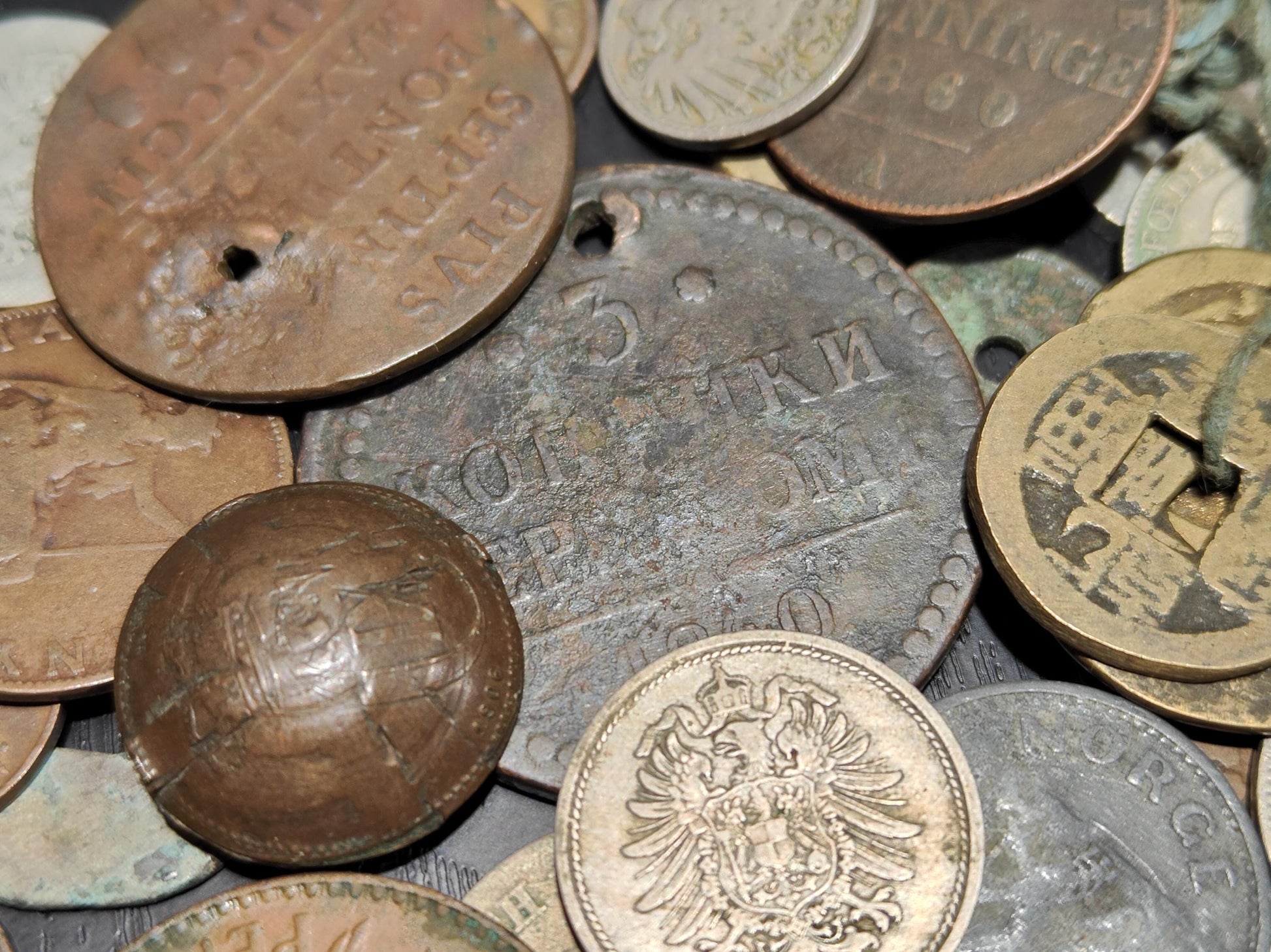 Old Antique Coins for Collecting Revival or Crafting. Some Dug Up, Some with Holes, Scratches Collectible Supplies Bulk Coin Lot Numismatics