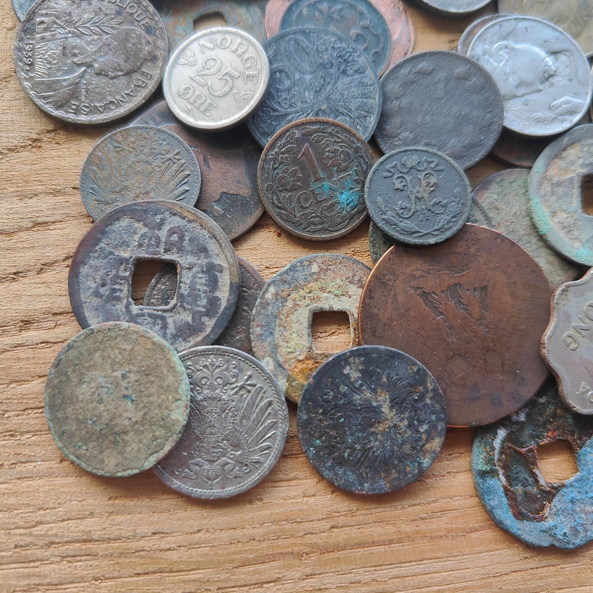 Old Antique Coins for Collecting Revival or Crafting. Some Dug up with Scratches and Corrosion Bulk Coin Lot 55 Pcs.