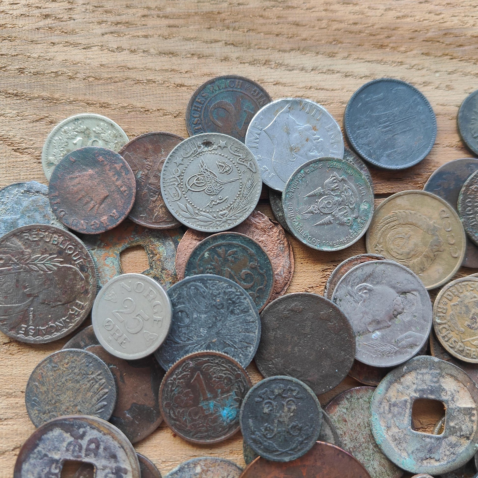 Old Antique Coins for Collecting Revival or Crafting. Some Dug up with Scratches and Corrosion Bulk Coin Lot 55 Pcs.