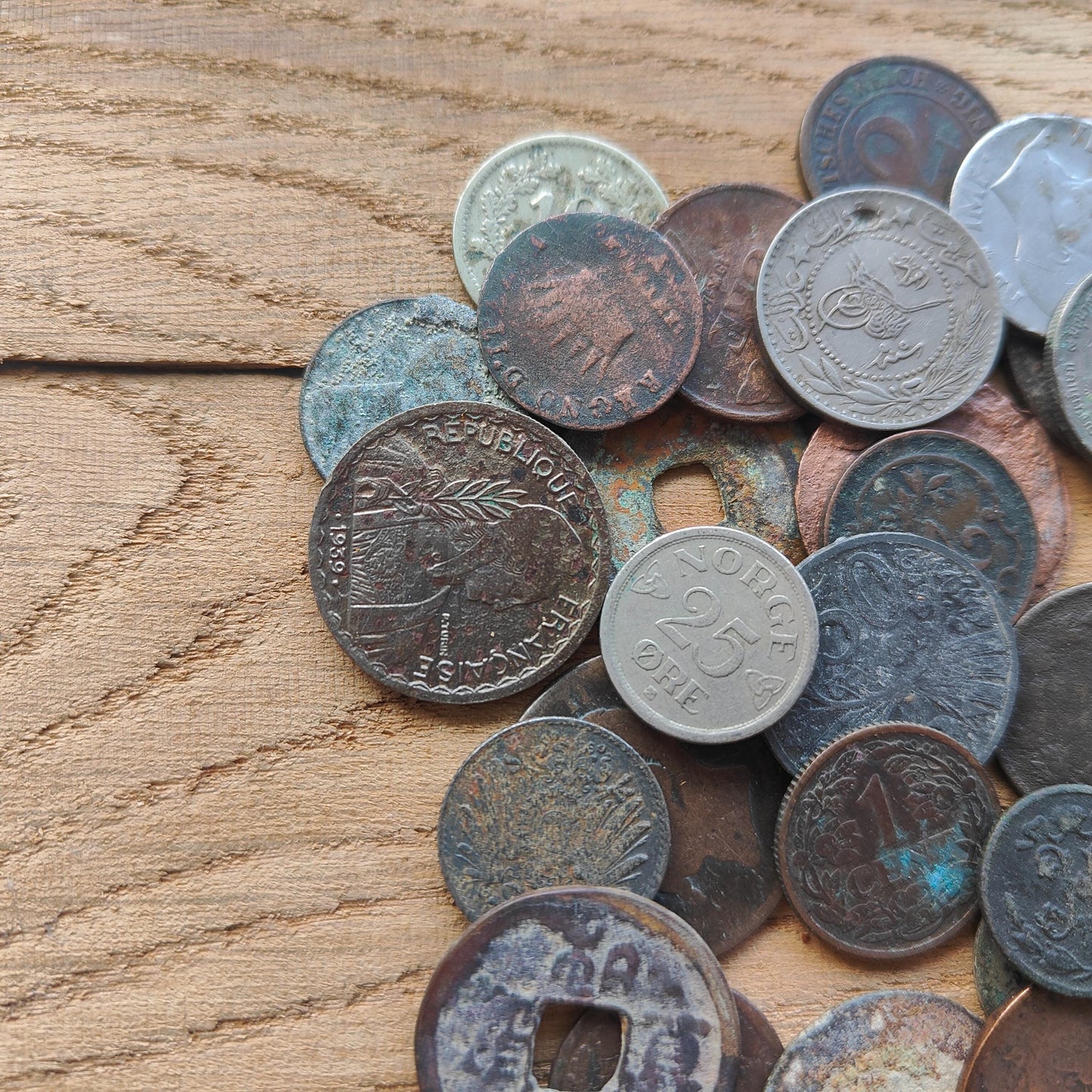 Old Antique Coins for Collecting Revival or Crafting. Some Dug up with Scratches and Corrosion Bulk Coin Lot 55 Pcs.