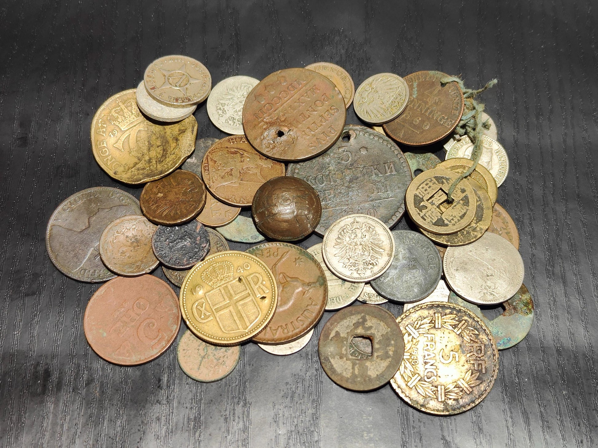 Old Antique Coins for Collecting Revival or Crafting. Some Dug Up, Some with Holes, Scratches Collectible Supplies Bulk Coin Lot Numismatics