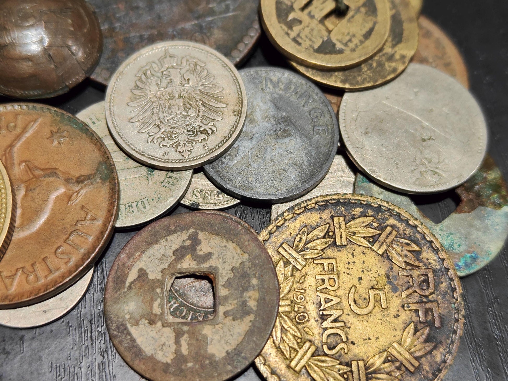 Old Antique Coins for Collecting Revival or Crafting. Some Dug Up, Some with Holes, Scratches Collectible Supplies Bulk Coin Lot Numismatics