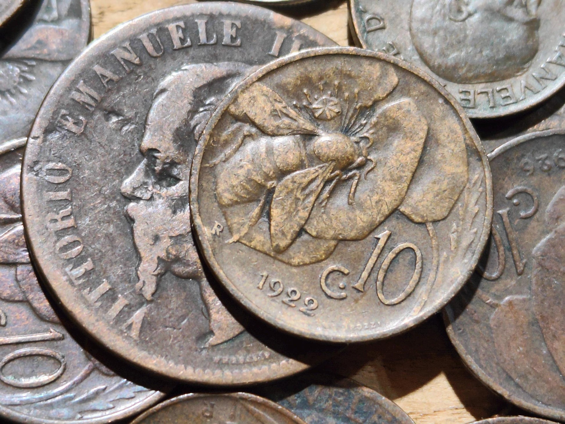 Old Italian Coin Collection - 28 Antique Bronze and Nickel Coins Dating from 1870'S to 1930'S Authentic Numismatic Bundle Old Italian Money