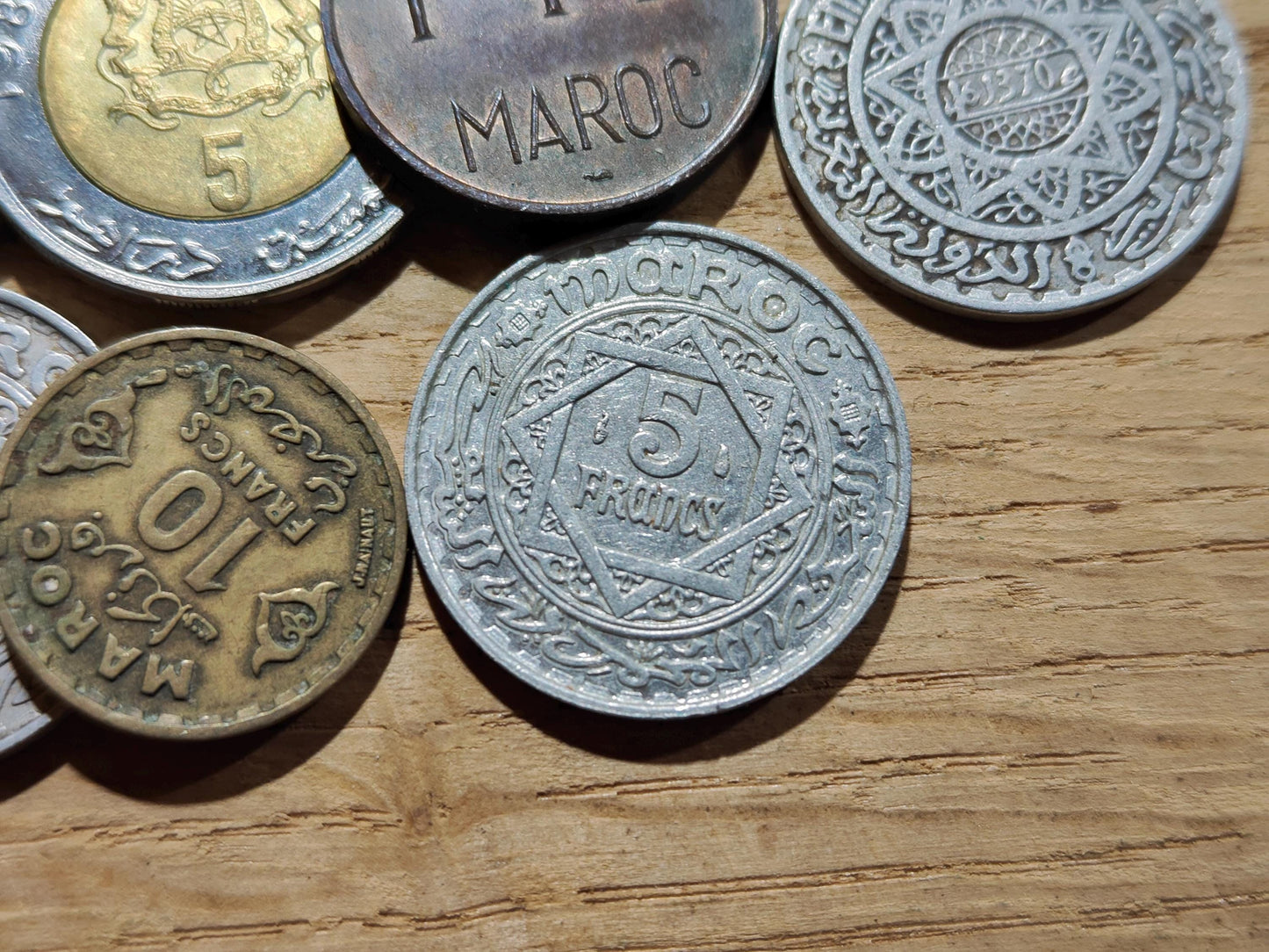 Morocco Old Coin Collection Lot of 15 Pcs Coins and 1 Jeton from Africa 1950S-1980'S Maroc Francs Dirhams Numismatic Bundle Collectible Gift