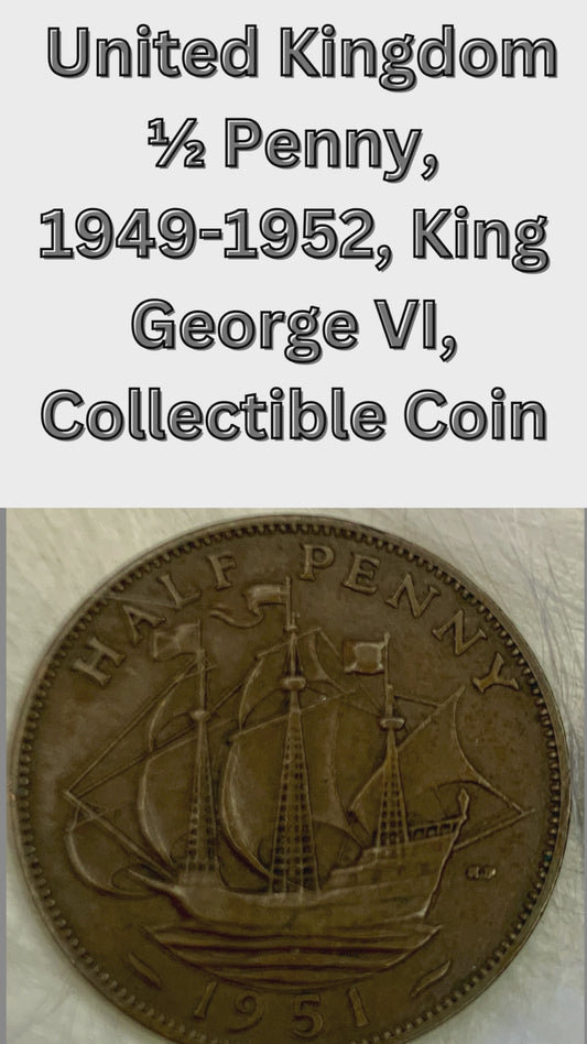 Collectible UK ½ Penny Coins - 1949-1952, George VI, Bronze Currency