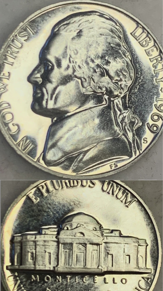 1969-S Proof Jefferson Nickel Error Coin - Limited Mintage