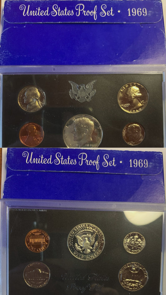 1969-S U.S. Mint Proof Set - 5 Coins in Original Packaging