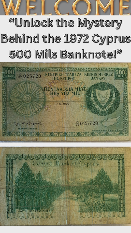 Rare 1972 Cyprus 500 Mils Banknote – A Scarce Collector’s Gem!