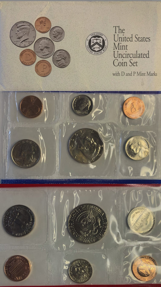 1992 U.S. Mint Uncirculated Coin Set - 12 Coins in Original Packaging